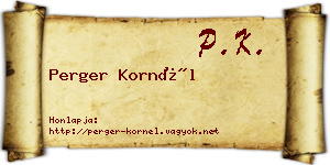 Perger Kornél névjegykártya