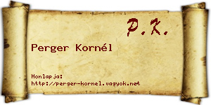 Perger Kornél névjegykártya