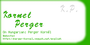 kornel perger business card